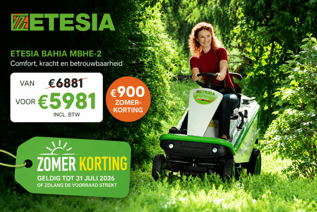 Etesia Bahia promotie tuinmachines Brecht
